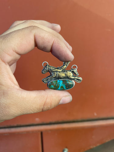 Stetson-Bronc Rider Necklace w/Turquoise
