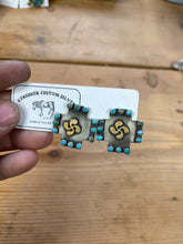 The Lacey-Basque Lauburu on Silver Cross Earrings