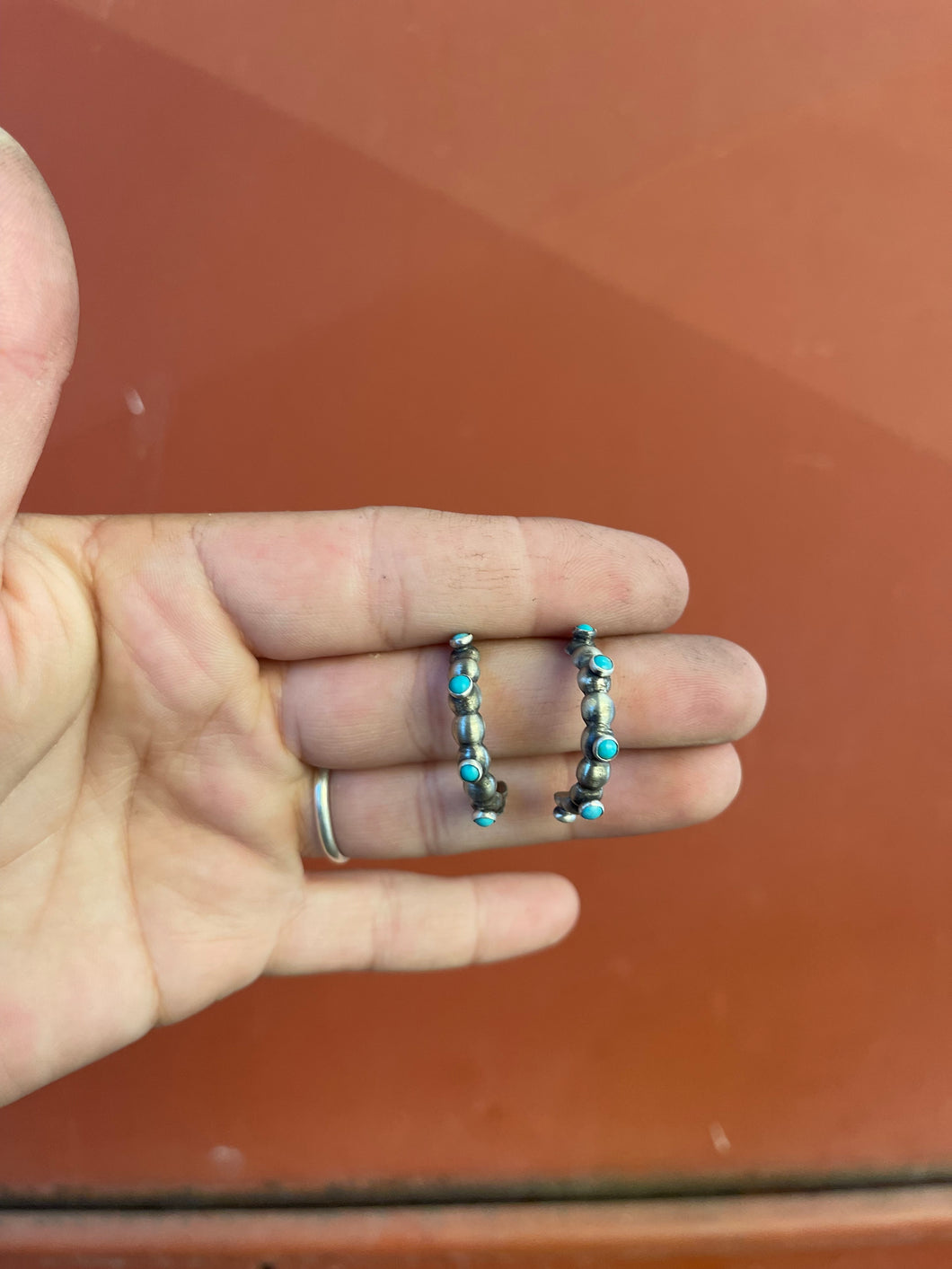 Teddy-Studded Turquoise Earrings