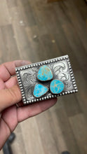 Junie-Engraved & Turquoise Belt Buckle