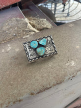 Junie-Engraved & Turquoise Belt Buckle