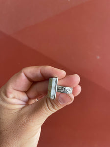 Davis-Square Royston Ring with Engraved Band Size 8