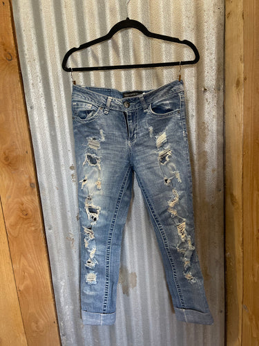 #29 Sz 5 Distressed Cropped Jeans