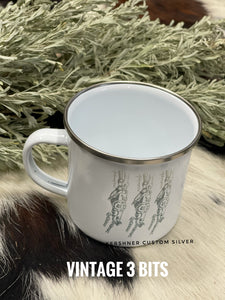 Cow Camp Tin Mugs-WHITE