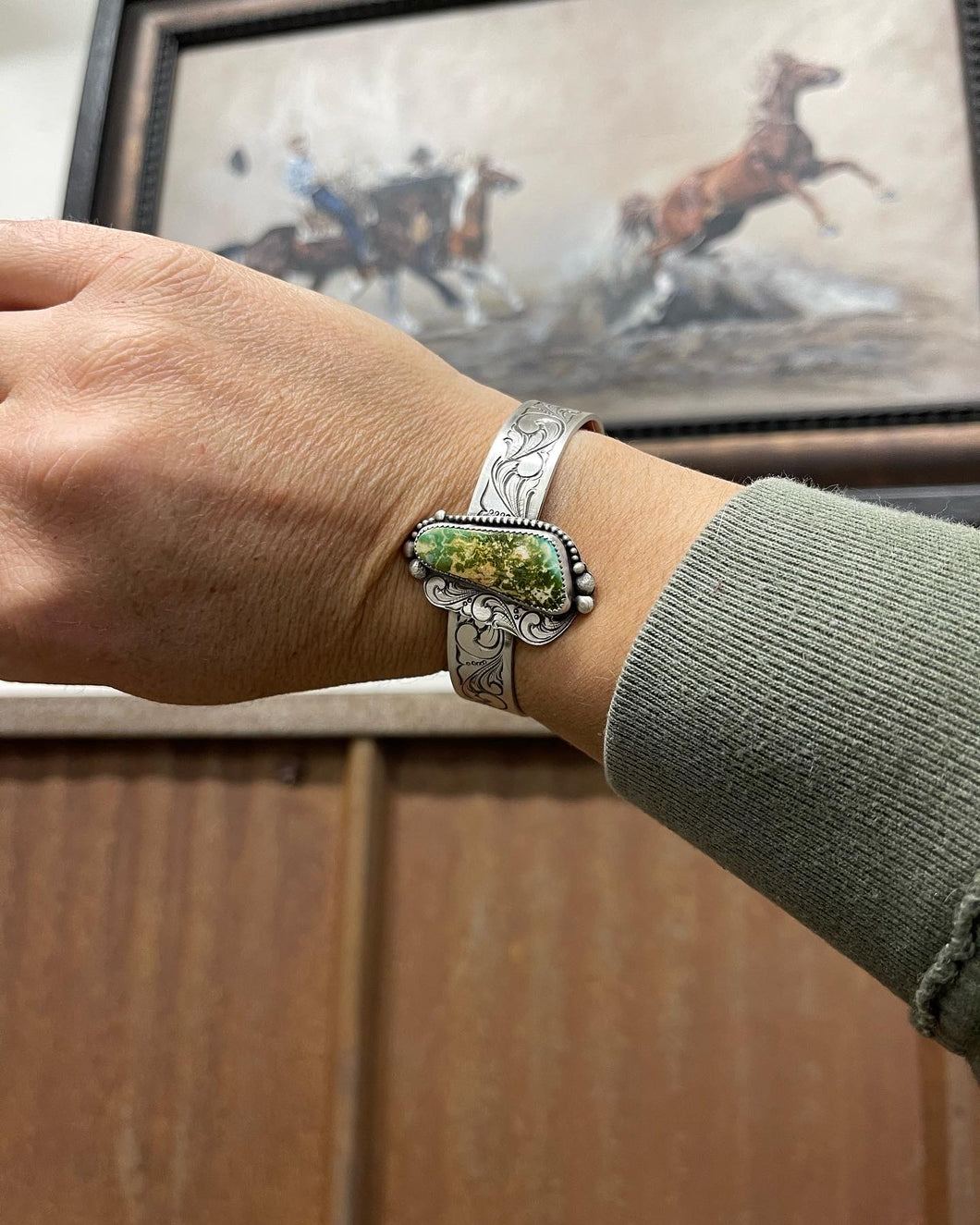 The Ember-Turquoise Engraved Bracelet