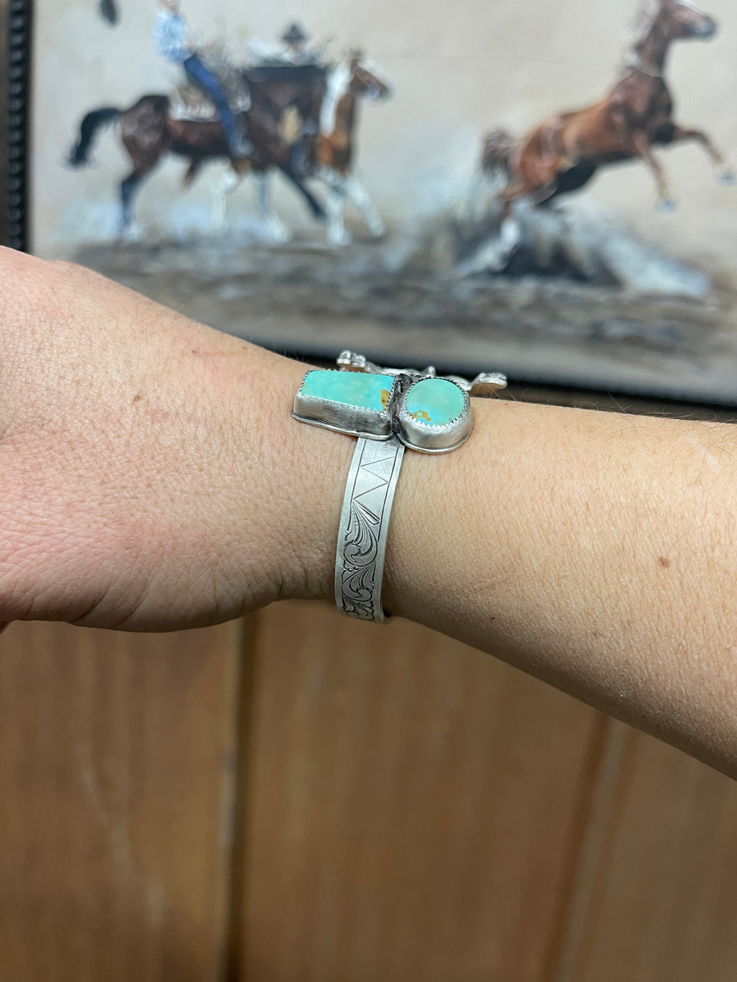 Broncs & Turquoise-Cuff bracelet