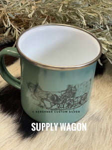 Cow Camp Tin Mugs-SAGE